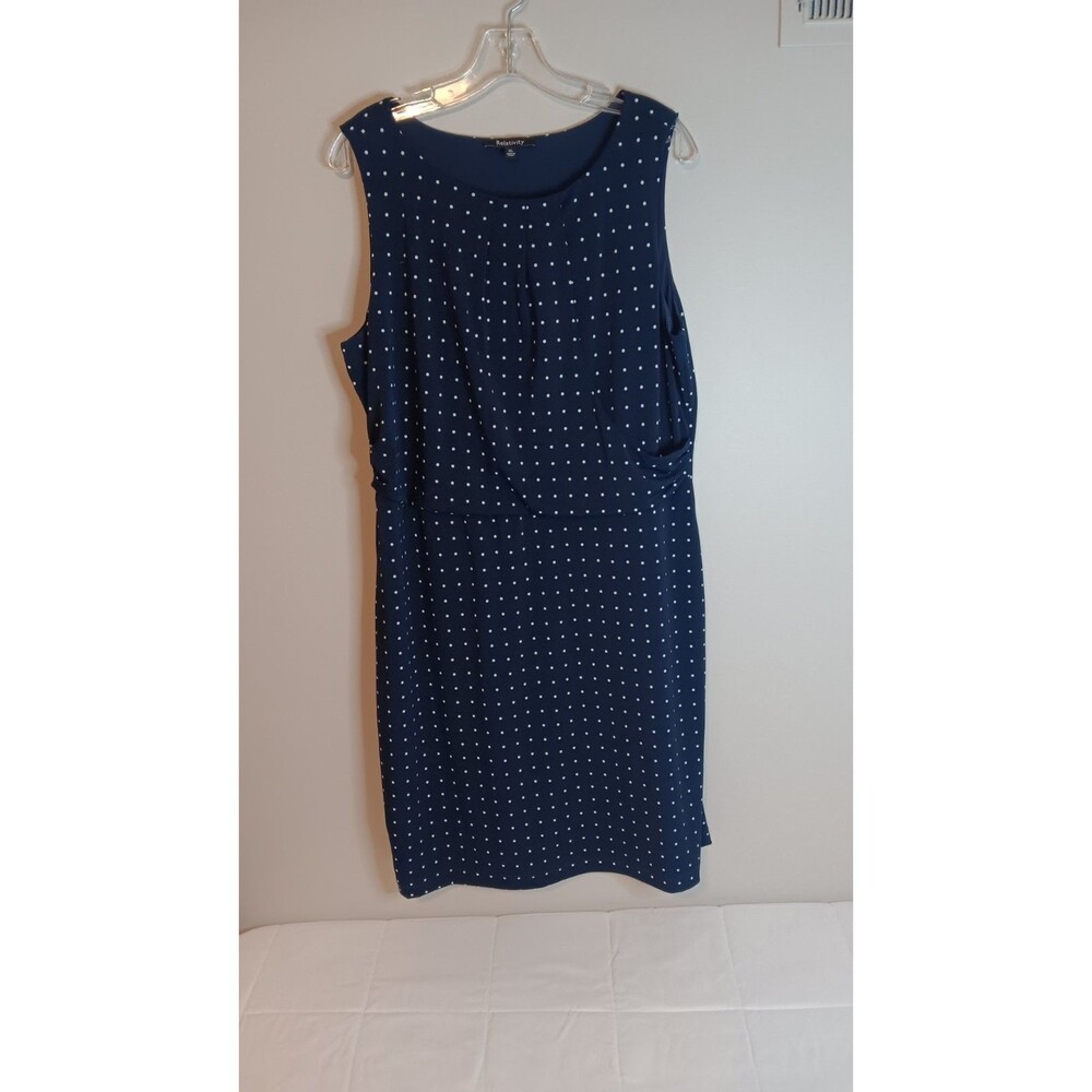Relativity Polka Dot Dress Sheath Sz XL Classic Office